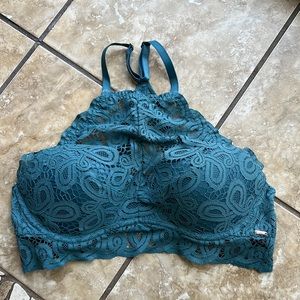 pink by VS dark teal lace bralette crop cami size large
